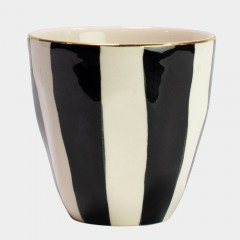 MUG BLACK AND GOLD STRIPES 